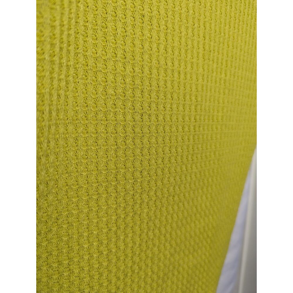 Blu Pepper Pea Green Waffle Knit Sheer Pattern Balloon Sleeve Lagenlook Blouse S - Picture 4 of 6